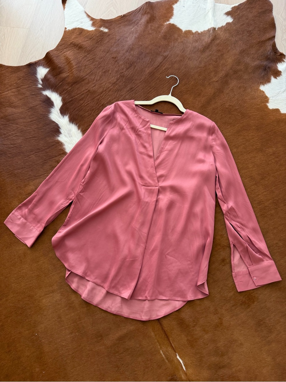 Massimo Dutti pink satin blouse size EUR 38 / US 6